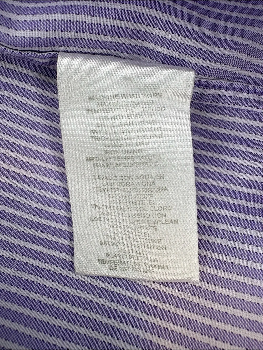 Robert Graham Purple Pinstripe Dress Shirt Men's 41 100% Cotton Embroidered